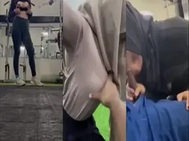 Ukhti Jilbab Eksib di Gym